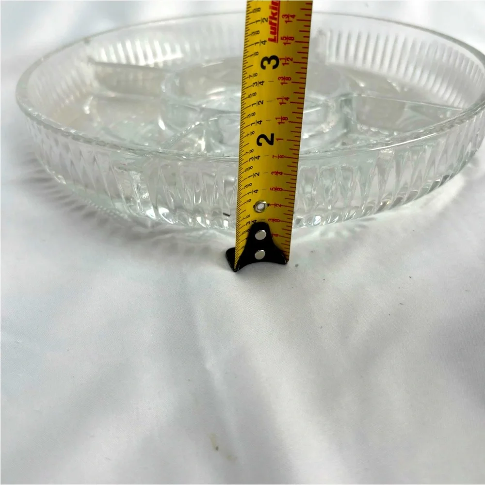 Vintage Libbey Clarion Divided Serving Dish Tray Clear Glass 9”